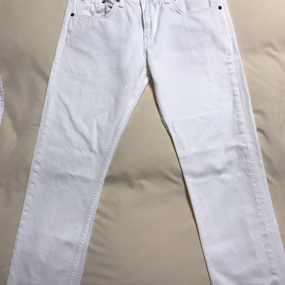 rag & bone Women's White Straight Leg Jeans